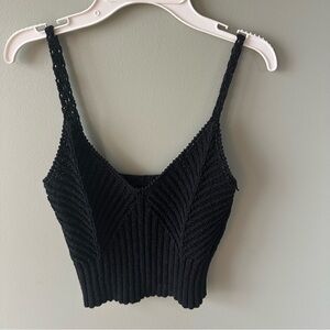 J. Crew Black Knit Crop Top